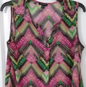 Pink, black and green top